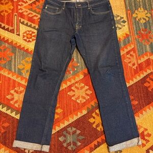 Stio Mens Rivet Jeans Denim Dark Blue Organic Cotton, sz 35r W35XL32